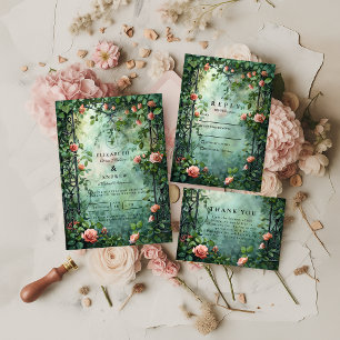 Invitation Mariage au jardin botanique de l'ancien monde