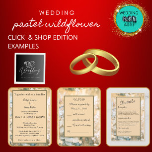 Pastel Wildflower Meadow Bruiloft Servet