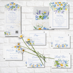 Cartons Réponse Mariage de bouquet Daisy & Field Flowers