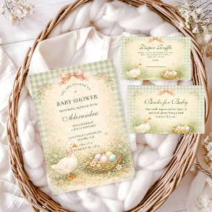 Retro Dwaze Gans Tuin Baby Shower Servet