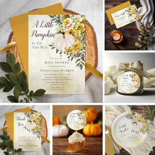 Invitation Un Baby shower Floral D'Or Une Récolte Un Peu Citr