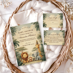 Rustieke Safari Vrienden Baby Shower Kaart