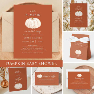 Invitation Baby shower de récolte Citrouille orange brûlé