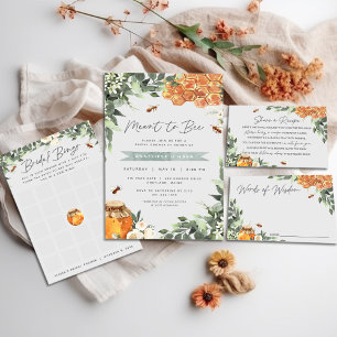 Invitation Fête des mariées d'abeilles de miel à fleurs d'ora