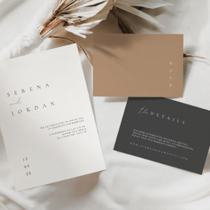 Invitation En Aluminium Élégant minimaliste Mariage à huile d'ivoire