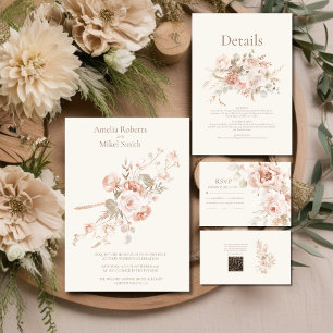 Cartons Réponse Mariage de prairie Fleur sauvage lunaire