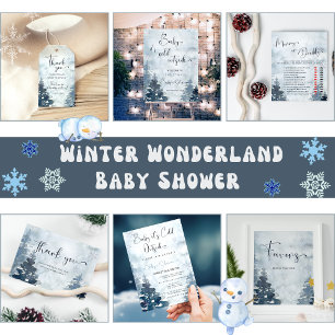 Invitation Forêt d'hiver Il fait froid baby shower extérieur