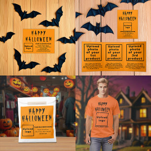 T-shirt Salutation d'Halloween d'affaires sur couleur oran