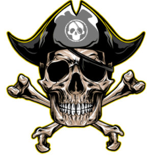 Thème pirate SKULL Crossbones Scallywag T-shirt