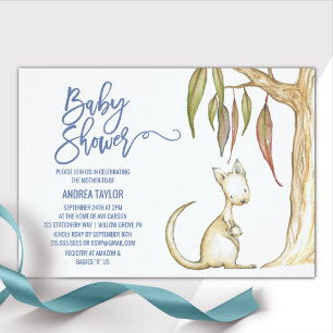 Invitation Animaux australiens   Baby shower Kangaroo & Joey