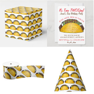 Invitation Taco TWOSday Mardi 2 Anniversaire fête Fiesta