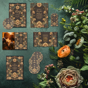 Invitation Mariage Art Nouveau Floral décoratif