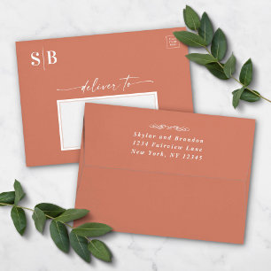 Invitation Tout En Un Mariage couleur uni rose pâle minimaliste