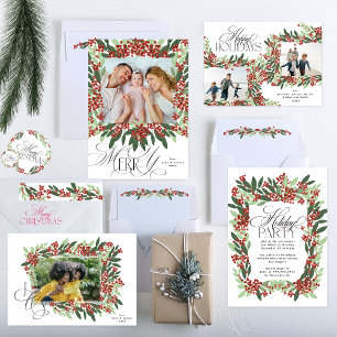 Invitation Soirée de Noël botanique Elegance enchantée