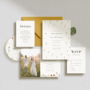 Leander Wildflower bruiloft Kaart