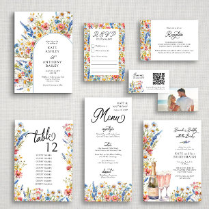 Invitation Mariage d'arc Fleur sauvage de pays