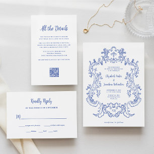 Cartons Réponse Bleu royal   Choix de repas mariage