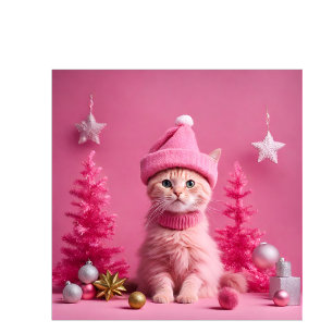 Petite Chaussette De Noël cadeau de Noël rose Cute Chat cintre