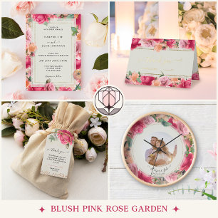 Invitation Mariage du cercle de photo romantique rose pâle ro