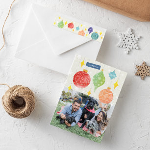 Waterverf - kerstcadeautje met kersttekst cadeaupapier