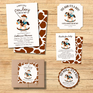 Invitation Western Cowboy Rocking Horse Boy Baby shower
