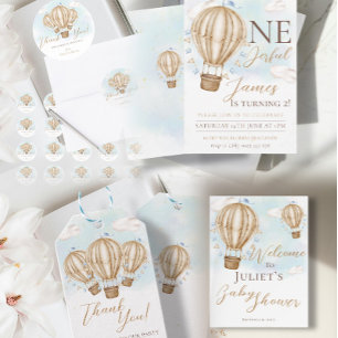 Invitation On peut attendre ! Baby shower de ballons à air ch