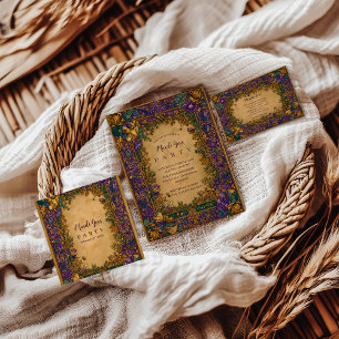 Assiettes En Carton Mascarade de Mardi Gras Baroque Botanique