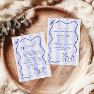 Save The Date Mariage de cadre de gribouillis bleu