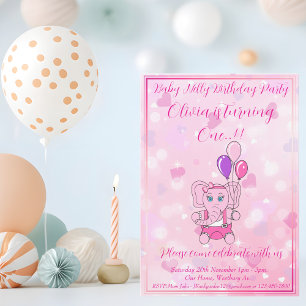 Invitation Baby Nelly fête d'anniversaire