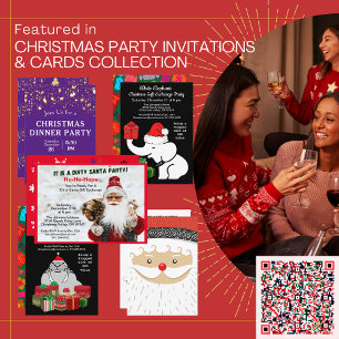 Invitation Fête chrétienne d'Ugly Sweater, Blue with Deer, ZP