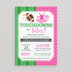 Invitation Touchdowns ou Tutus Genre Reveal Party