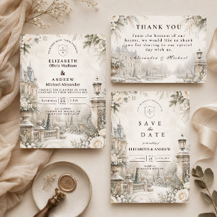 Cartons Réponse Mariage d'hiver élégant et intemporel