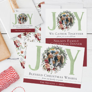 Carte Postale Southern Floral Cotton Christmas Joie Holiday Phot