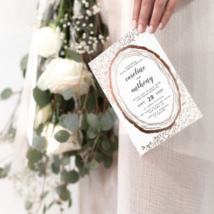 Rustic Wood Slice Copper Folie herfst bruiloft Planner