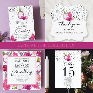 Faire-part de mariage d'été de Pitaya