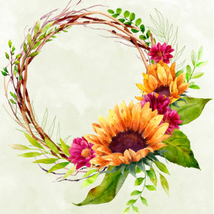 Tournesols Floraux rose Couples Invitations de dou