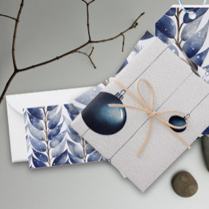 Papier plat bleu à enveloppement de Noël de 3