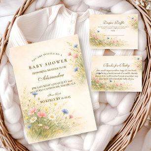 Lentebloemenweide Baby Shower Kaart