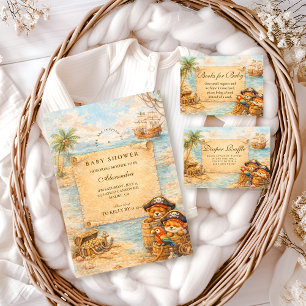 Invitation Fête de bébé Pirates de conte de marin