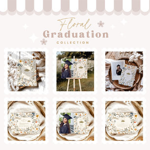Invitation Photo Elegant Vintage Floral Graduation