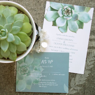 Invitation Mariage botanique Succulent du printemps