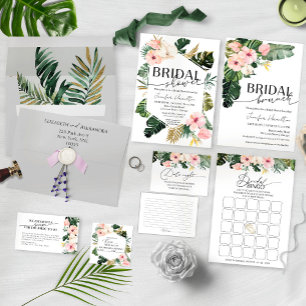 Serviette En Papier Palm Hibiscus Fête des mariées tropicale serviette