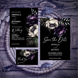 Invitation Boho sombre moody élégant tout en un mariage