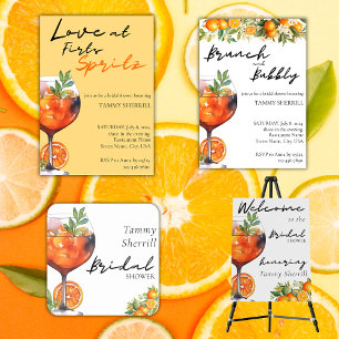 Invitation Aperol Spritz Orange Watercolor Fête des mariées