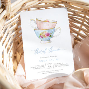 Invitation Élégante Recette de brunch pour mariée de thé à la