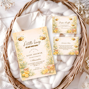 Cute Gingham Honingbij Baby Shower Servet