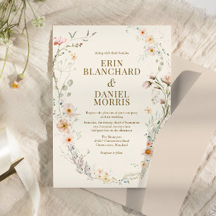 Carte de réponse botanique Wildflower Boho
