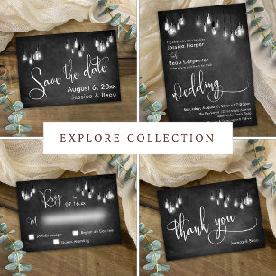 Save The Date Lampes Edison Chalkboard, Enregistrer le script de