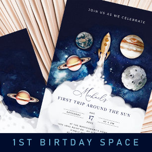 Les Planètes spatiales Extérieures Boy Invitation 