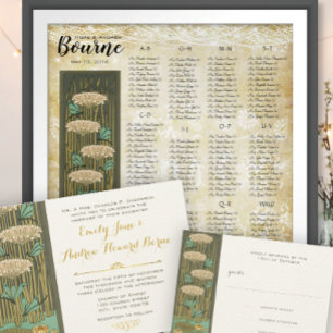 Invitation Tout En Un Photo Back Art Nouveau Dragonfly Lily Pad